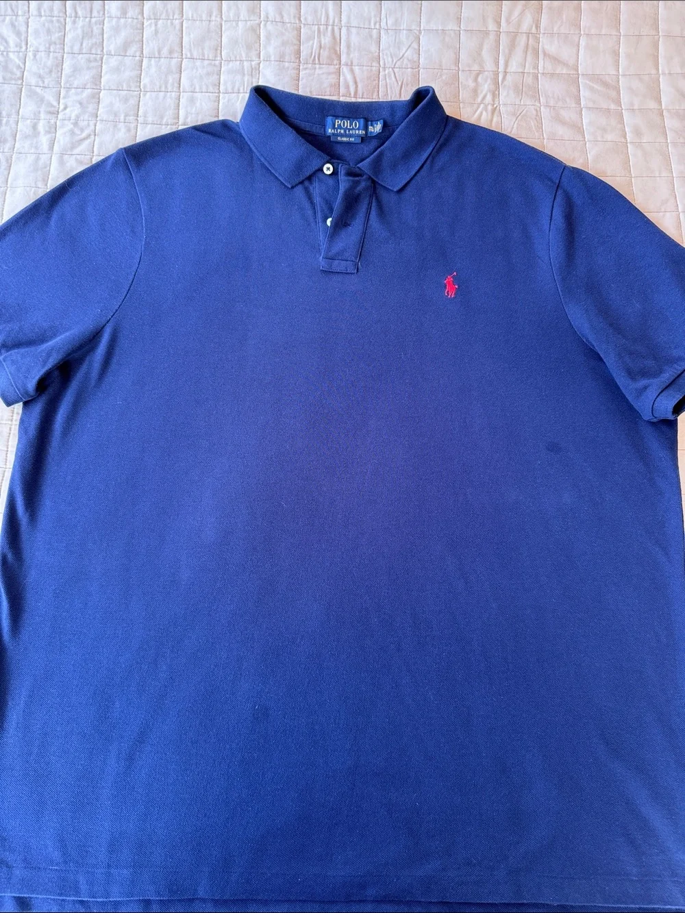 Polo by Ralph Lauren Navy Short-Sleeve Polo with Red Pony
